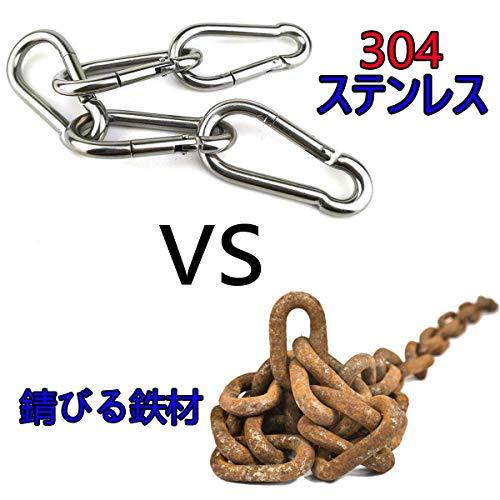 リッセイ カラビナ 304ステンレス スプリングフック キーホルダー 多機能カラビナ アウトドア トレッキング 落下防止 耐荷重 (6cm 10 |  | 02