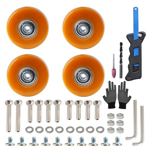 4個セット スーツケースタイヤキット 車輪補修 静音車輪 キャスター  修理キット キャリーバッグ スーツケース 車輪 DIY 取替え ノコギリ | 
