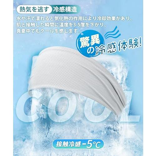 改良冷感素材 ヘッドバンド メンズ ヘッドバ 熱気を逃す冷感構造・頭に程よくフィット ヘアターバン 汗止め スポーツ 洗顔 高弾力 吸汗速乾 ラ |  | 01