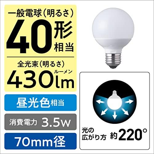 パナソニック LED電球 口金直径26mm 電球40形相当 昼光色相当(3.5W) 一般電球・ボール電球タイプ 70mm径 屋外器具対応 LDG |  | 01