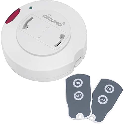 DiCUNO 照明リモコンスイッチ 引掛けシーリング用 ペンダント型照明器具専用 丸型 配線不要 白 受信機1個+送信機2個入り | 