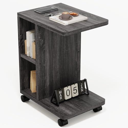 Merytes サイドテーブル サイドテーブル キャスター付き ベッド ソファリビング R角保護 ワゴン 可移動ナイトテーブル の商品画像