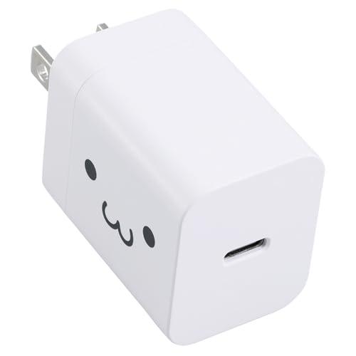 エレコム 充電器 Type-C USB-C 20W USB PD対応 1ポート PSE認証品 GaN採用 折りたたみ式プラグ しろちゃん  iP | 