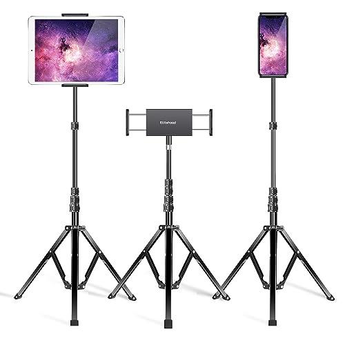 elitehood タブレット スタンド 三脚 ipad スタンド 三脚 床置き ipad置き型スタンド 三脚 撮影用 ４段階高さ調節 持ち運び | 