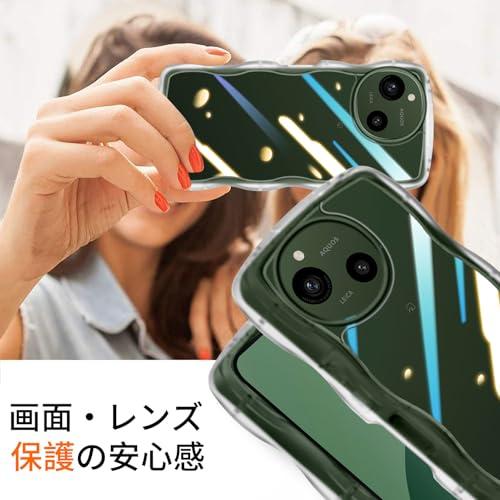 AQUOS R9 SH-51E ケース クリア 波状フレーム グーグル AQUOS R9 カバー 耐衝撃 うねうね 女性用 女子向け 人気 アク |  | 02