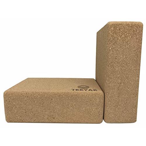 コルク ヨガブロック - Teeyar 2個セット 頑丈な 100％天然スペインコルクエクササイズブロック 9’’x6’’x3 ’’ヨガ/ピラテ |  | 01