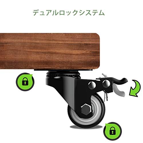Zalslei プレート式 キャスター 車輪 ブレーキ付き 1.5インチ 4個耐