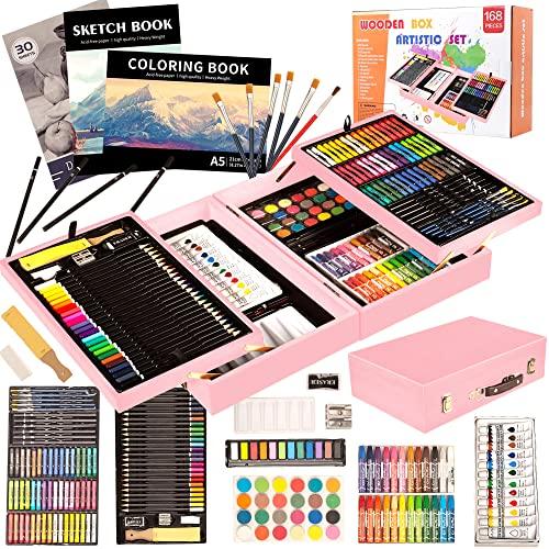 KINSPORY 168点 お絵かきセット 絵具セット 豪華 想像力 創造性 色鉛筆