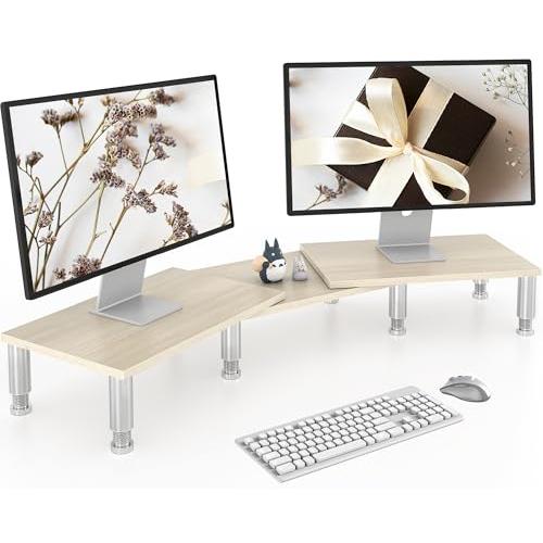 AX WABER 二台置き スタンド モニター台 台 机上ラック pcスタンド 長