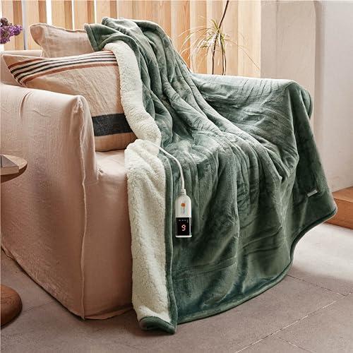 GOTCOZY 電気毛布 掛け敷き兼用 - 180×130cm フランネル電気