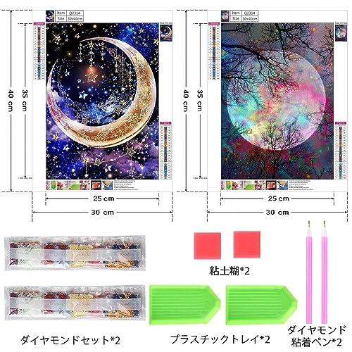 サムコス ダイヤモンドアート キット ダイヤモンドの絵画 2個セット きれい 全面貼り付け ダイヤモンドアート 5D 初心者 大人の子供 DIY |  | 01