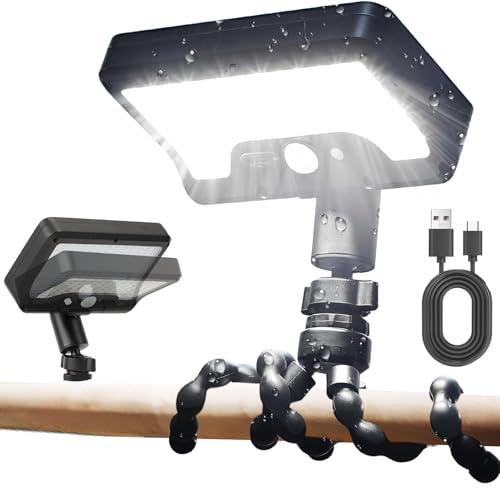 ソーラーライト 屋外 人感センサーライト 自在曲がり三脚付 1000lm 高輝度 昼白色6500K 3つ感知モード 明暗/人感センサー 360° | 