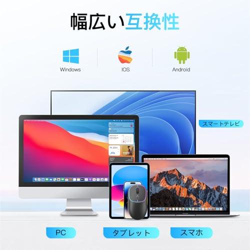 ワイヤレスマウス Bl無線 Bluetooth 5.2 Type-C充電式 静音 瞬時接続 小型 高感度 ブルートゥース 2.4GHz 3段階D |  | 01
