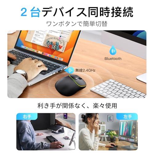 ワイヤレスマウス Bl無線 Bluetooth 5.2 Type-C充電式 静音 瞬時接続 小型 高感度 ブルートゥース 2.4GHz 3段階D |  | 02