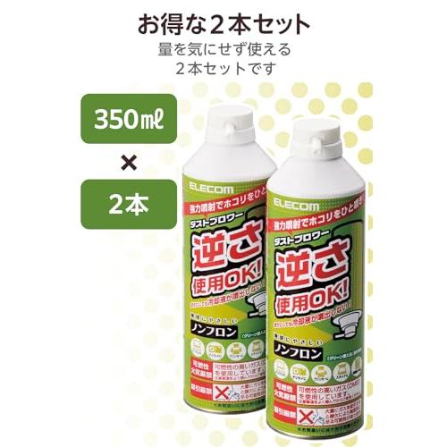 エレコム エアダスター 逆さ使用OK 350ml ECO (フロンガス不使用) ダストブロワー 2本 AD-ECOMW/EC |  | 01