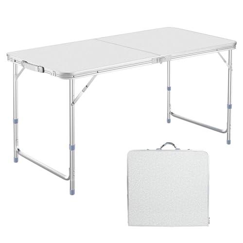 DesertFox アウトドア 折りたたみ テーブル 120cm 高さ3段階調整 自由に高さ調整ピクニック レジャー キャンプ用 折畳み コンパ | 