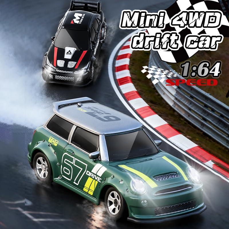 KFPLAN KF20 1:64ドリフトカー LEDライト付き 卓上ラジコンカー 4WD