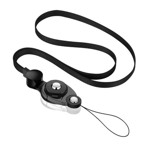 [サムコス] ネックストラップ 首掛け スマホ ストラップ 吊下げひも スマホ ショルダーストラップ 忘れ物防止 携帯ストラップ 脱着式 ブラッ | 