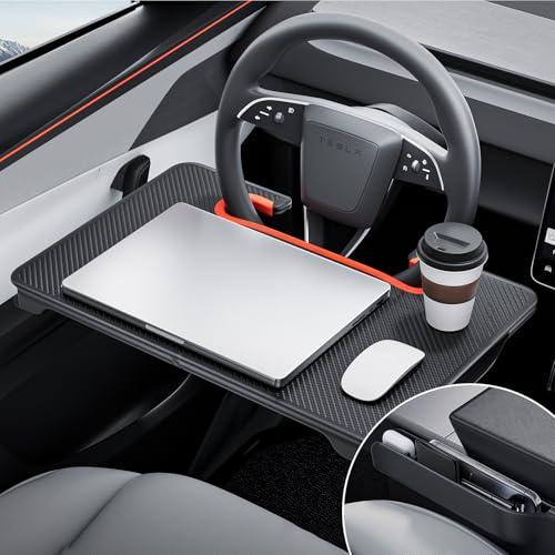 車載サイド折りたたみテーブル　マグネット式 多機能収納　拡張プラットフォーム YONZEE 2in1折りたたみ式 車ハンドルテーブル ハンドルデスク 車隙間