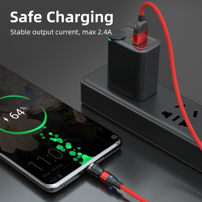マグネット 充電ケーブル USB [3本組 ] 3in1 iPhone Type-C led USBC