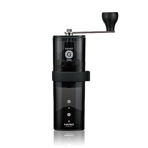 HARIO(ハリオ) コーヒーミル・スマートG PRO コーヒー豆24g 透明ブラック ステンレス刃 分解 コンパクト MSGS-2-B | 