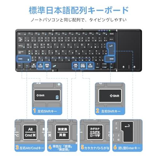 最新型Omikamo キーボード ワイヤレス 折り畳み式 ipadキーボード