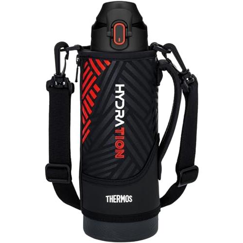 サーモス 水筒 真空断熱スポーツボトル 1L ブラックオレンジ 保冷専用 子供用 ポーチ付き 肩に優しいストラップ FJS-1000F BKOR | 
