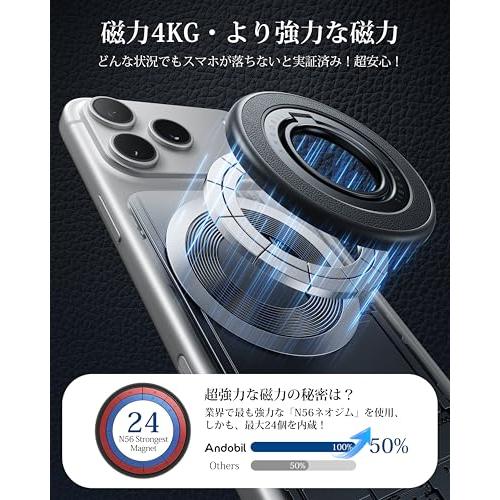 2025高級牛革製&MagRing Pro Max Andobil スマホリング Magsafe