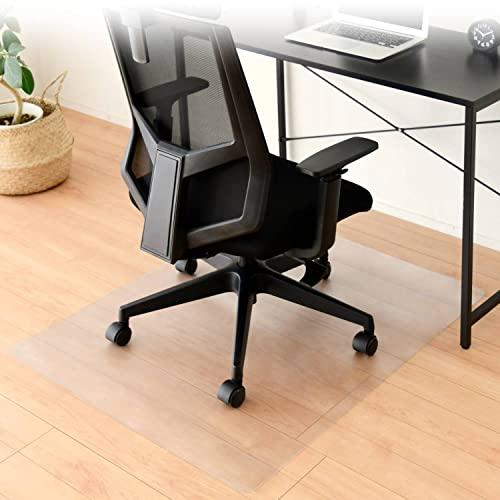 [山善] チェアマット 椅子 マット 傷防止 シート ゲーミング 100×80cm 1.5mm厚 拭くだけお手入れ チェアーマット 床保護 透明 | 