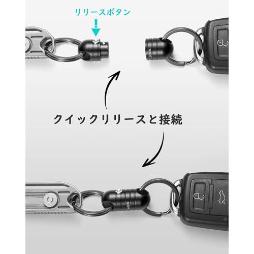[TISUR]キーホルダー マグネットリリーサー 耐荷重20kgダブルサイドボタン 磁石 強力 ロック機能 分離型 クイックリリース キーホルダ |  | 01