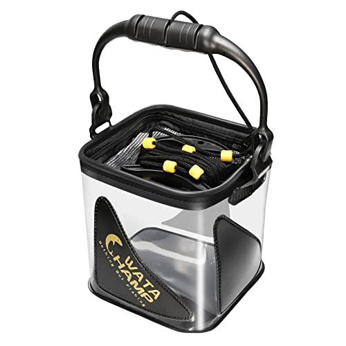 バッカン 活かし水くみバケツ 折りたたみバケツ メッシュカバー ロープ （8m） ビーズ付き EVA 5.5L/8.0L 釣り バケツ 水汲み | 
