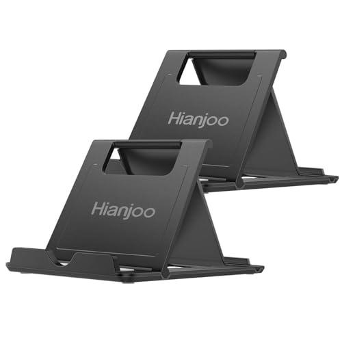 Hianjoo2セットスマホスタンド タブレットスタンド 折りたたみ式 角度調整 薄型 軽量 スマホホルダー 各種スマホに対応 (ブラック+ブラ | 