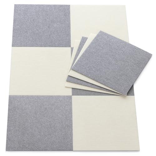 サンコー ずれない タイルカーペット 30×30cm アイボリー グレー 10枚