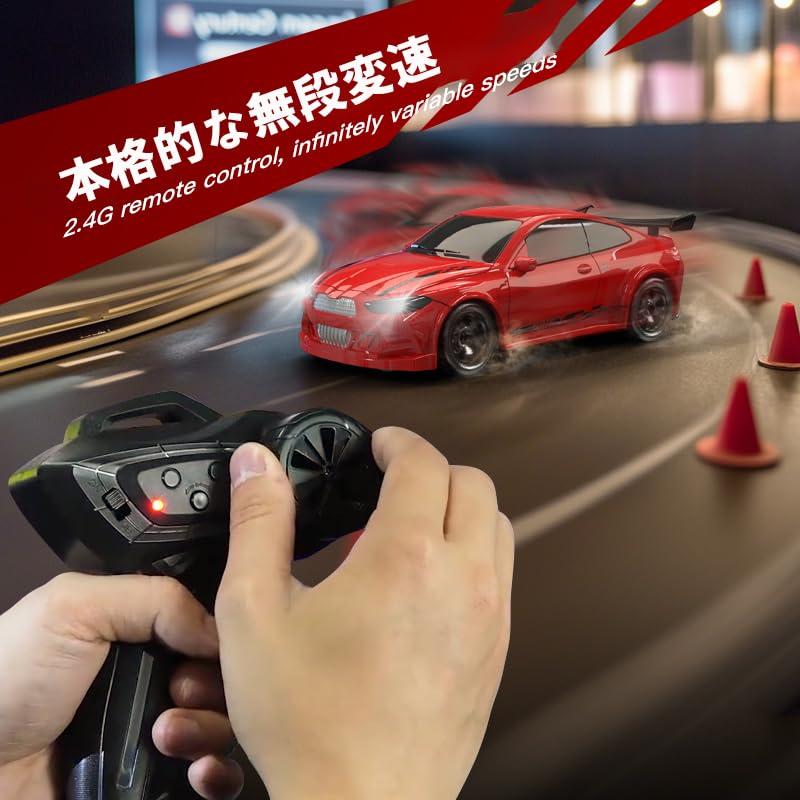 KFPLAN KF20 1:64ドリフトカー LEDライト付き 卓上ラジコンカー 4WD