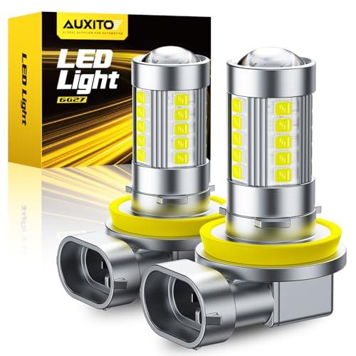 AUXITO H8 H11 H16 H9 LED フォグランプ 車検対応 6500K ホワイト 高輝度 IP68防水 一体型 無極性 2個セット | 