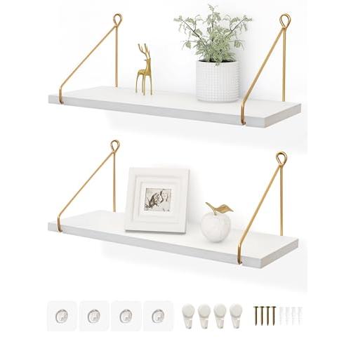 Afuly ウォールシェルフ 壁を傷つけない 賃貸ok 壁棚 壁掛け棚 壁掛けラック 壁ラック棚 ウォールラック 壁面収納 2個セット 天然木製 の商品画像