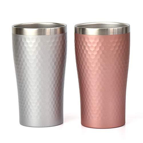 マルサン近藤 サーモタンブラー ペア 真空断熱 二重構造 ステンレス ダイアナ シルバー&ピンク 370ml セット 05677 | 