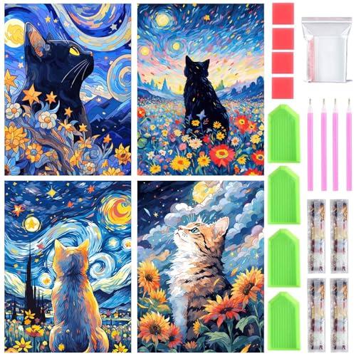 サムコス 5Dダイヤモンドアート ダイヤモンドの絵画キット 4枚セット きれい かわいい 刺しゅうキット 全面貼り付け 大人の子供 初心者 DI | 