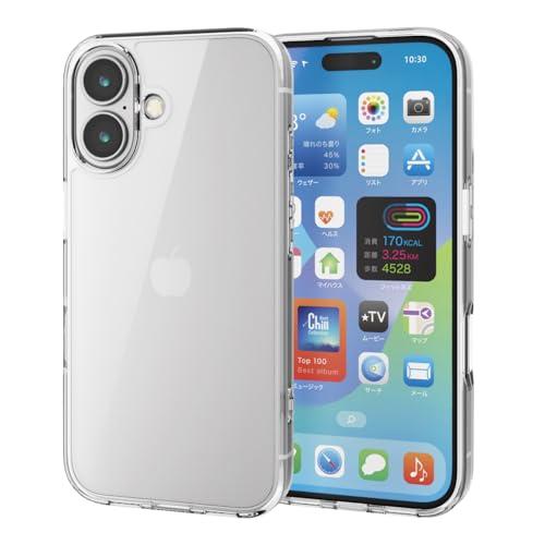 エレコム iPhone 16 ケース クリア 透明 耐衝撃 衝撃吸収 高耐久 TPU+ポリカーボネート 黄ばみにくい ストラップホール付き ワイ | 