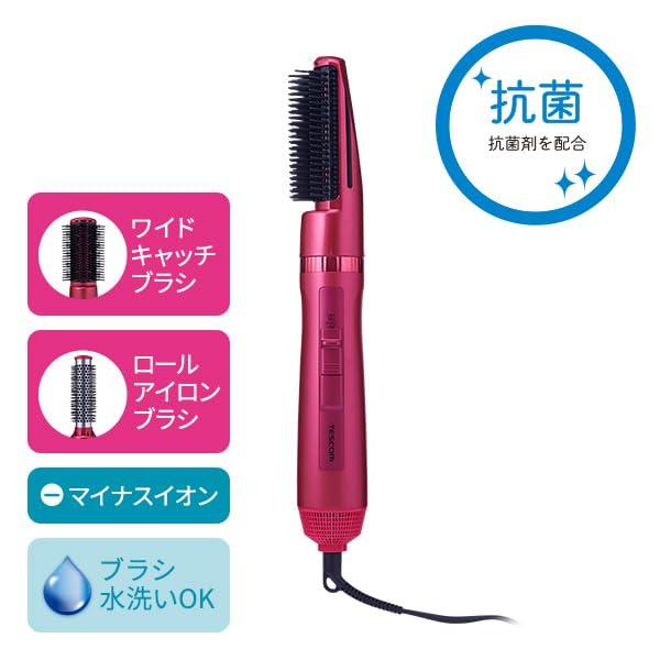 テスコム ヘアドライヤー カールドライヤー マイナスイオン 軽量 22mm ブラシ付き ラク抜きプラグ ピンク TC330A-P |  | 01