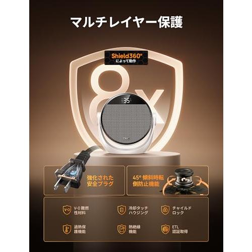 DREO 電気ファンヒーター 2秒速暖・広範囲送風 1200W~15.5畳