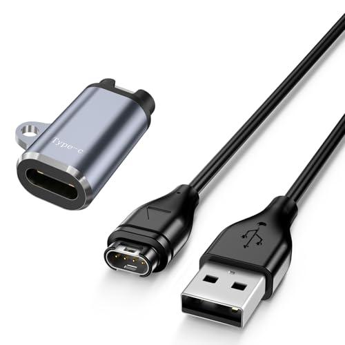 YGTBSR Garmin ガーミン用充電ケーブル + USB 変換アダプターL型 高速データ転送 急速充電ケーブル 対応 ForeAthlet | 