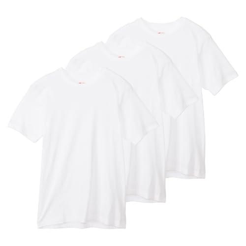 [ヘインズ] 半袖Tシャツ(3枚組) 綿100% 柔らかい肌触り クルーネック 赤ラベル メンズ ホワイト(クルーネック) S |  | 01