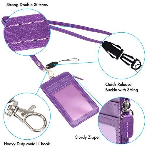 Wisdompro IDカードホルダー 縦型 両面 ネームホルダー 首掛け 社員証/名札ケース 定期入れ パスケース 小銭入れ ネックストラップ |  | 02