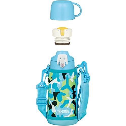 サーモス 水筒 真空断熱2ウェイボトル 0.6L/0.63L ブルーホワイト 直飲み コップ付き 子供用 通園通学 FJJ-601WF BLWH | 
