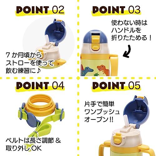 スケーター(Skater) 両手 ストロー付き ステンレス 水筒 ベビーマグ ディノサウルス ピクチャーブック 350ml STWM3N-A |  | 02