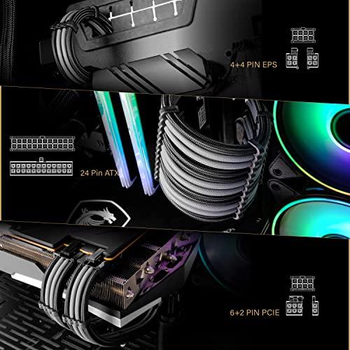 EZDIY-FAB PC用スリーブケーブル GPU/CPU用PC電源 ATX 3.0/3.1規格に