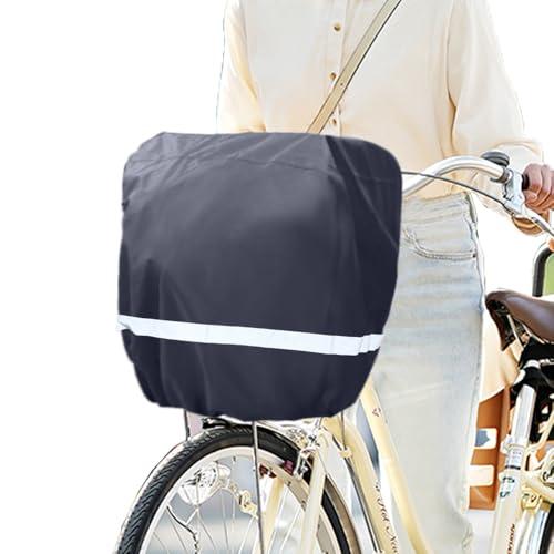 BUQIREN 自転車カゴカバー 反射帯付 防水 前後兼用 バスケットカバー 自転車 かごカバー かぶせるだけの簡単装着 ブラック ひったくり | 
