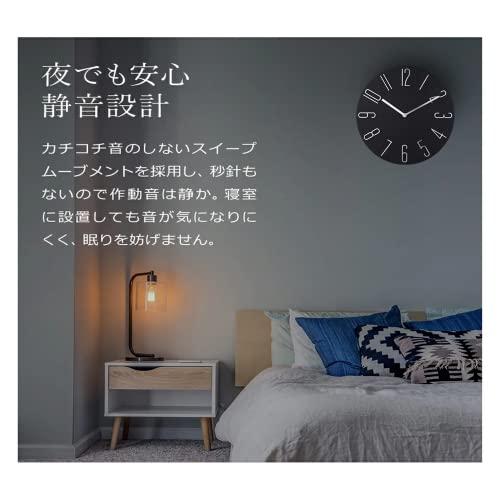 Nbdeal 掛け時計 静音 連続秒針 直径30cm おしゃれ 軽い 壁掛け時計 北欧 音がしない 非電波 ブラック |  | 01