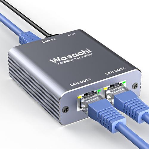 Wasachi LAN 分配器 LANケーブル 分岐 1000Mbps スイッチングハブ 1対2